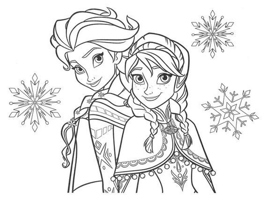 Tranh tô màu Elsa và Anna - 19