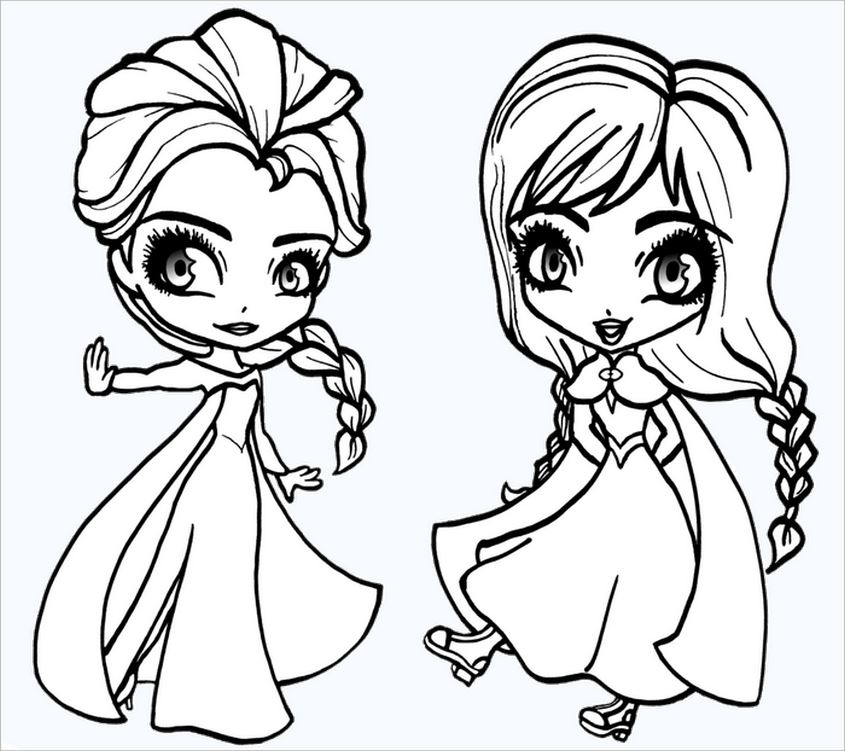 Tranh tô màu Elsa và Anna - 25