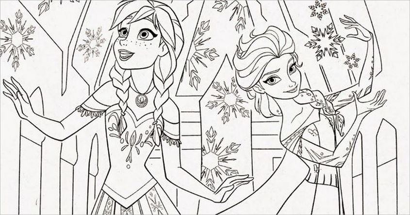Tranh tô màu Elsa và Anna - 32