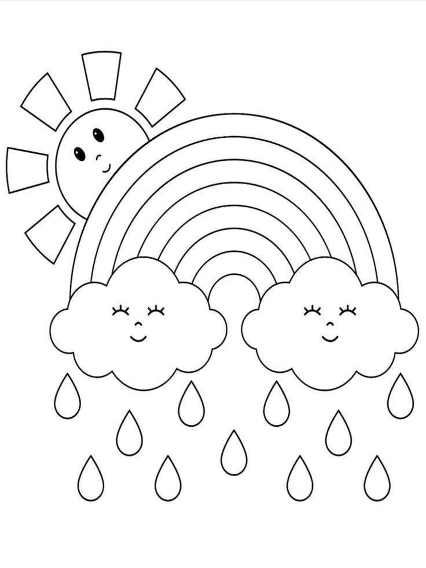 Tranh tô màu đám mây có mưa 18