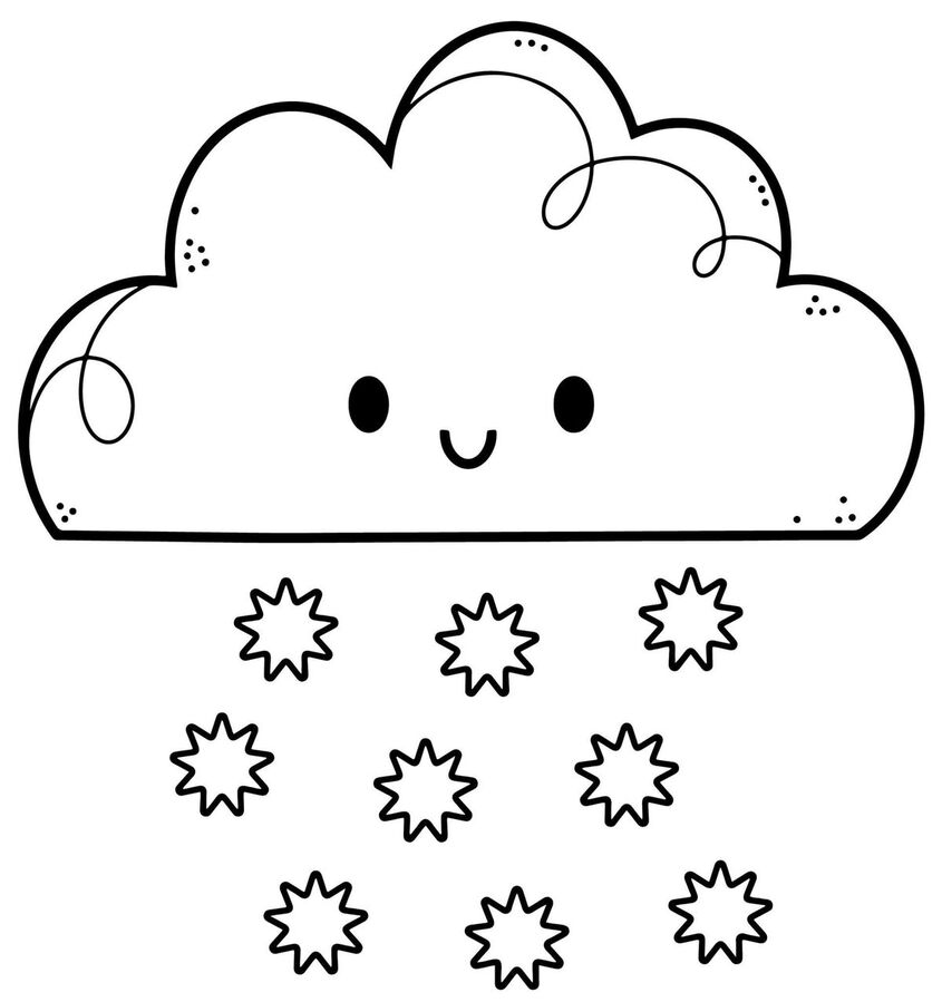 Tranh tô màu đám mây có mưa 11