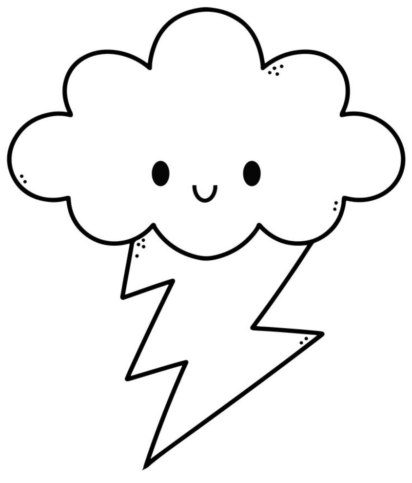 Tranh tô màu đám mây có mưa 10