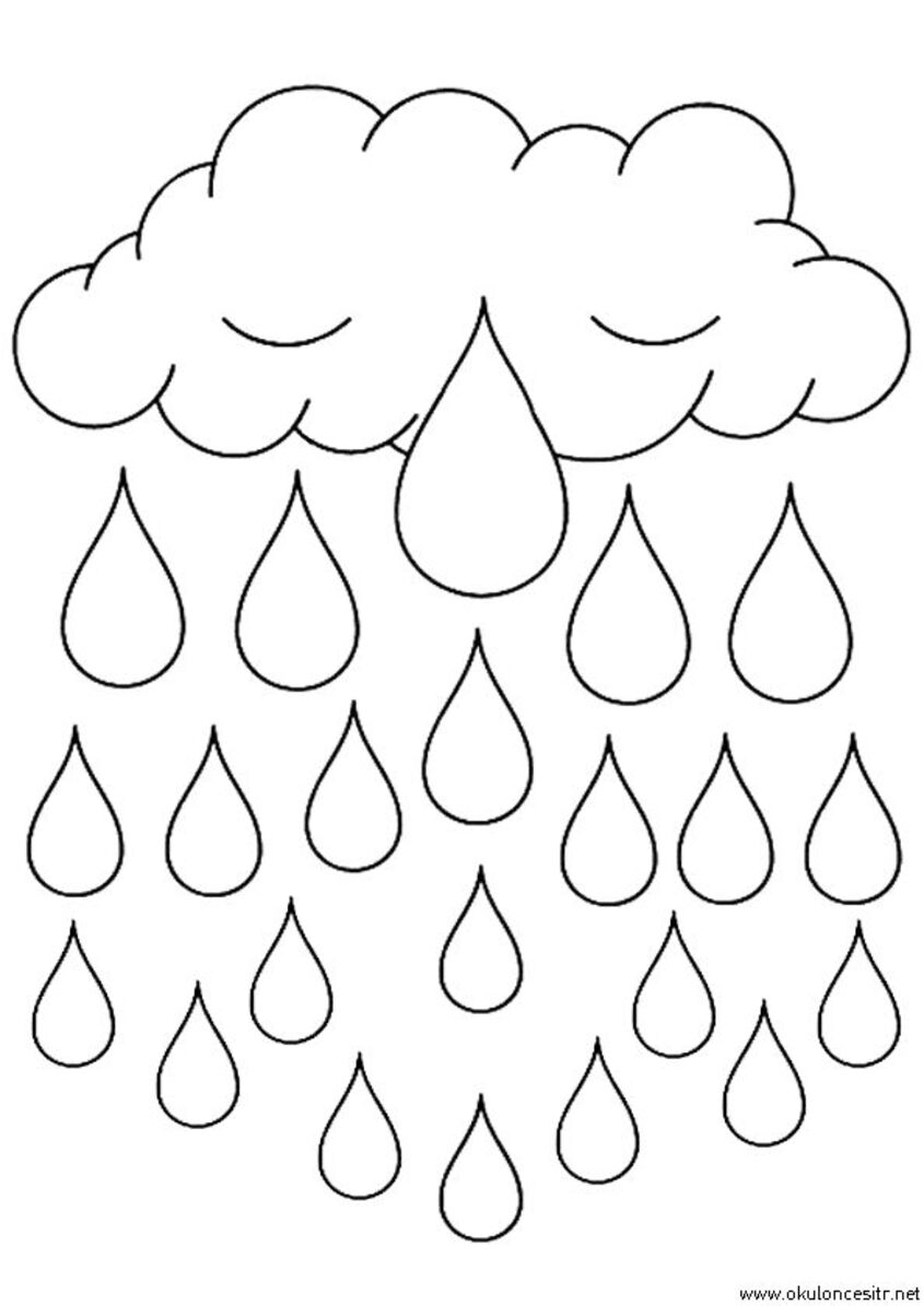 Tranh tô màu đám mây có mưa 8