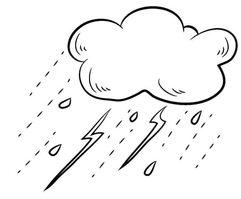 Tranh tô màu đám mây có mưa 5