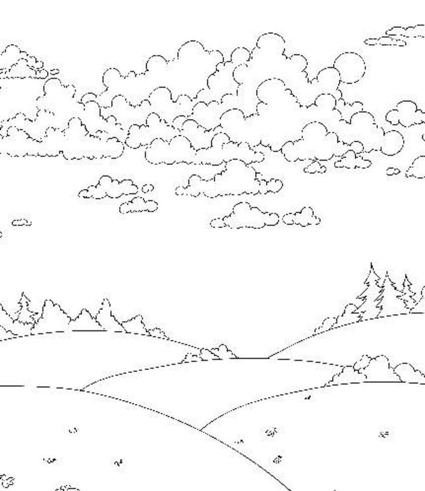 Tranh tô màu đám mây 17