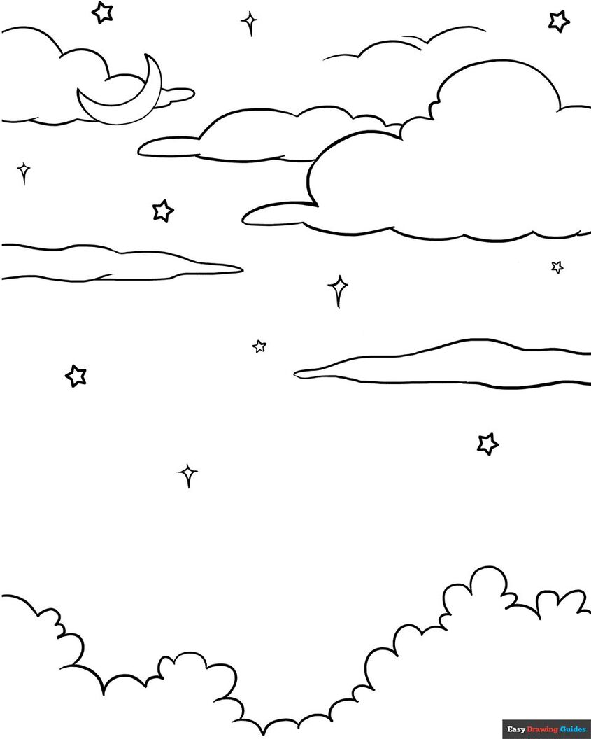 Tranh tô màu đám mây 16