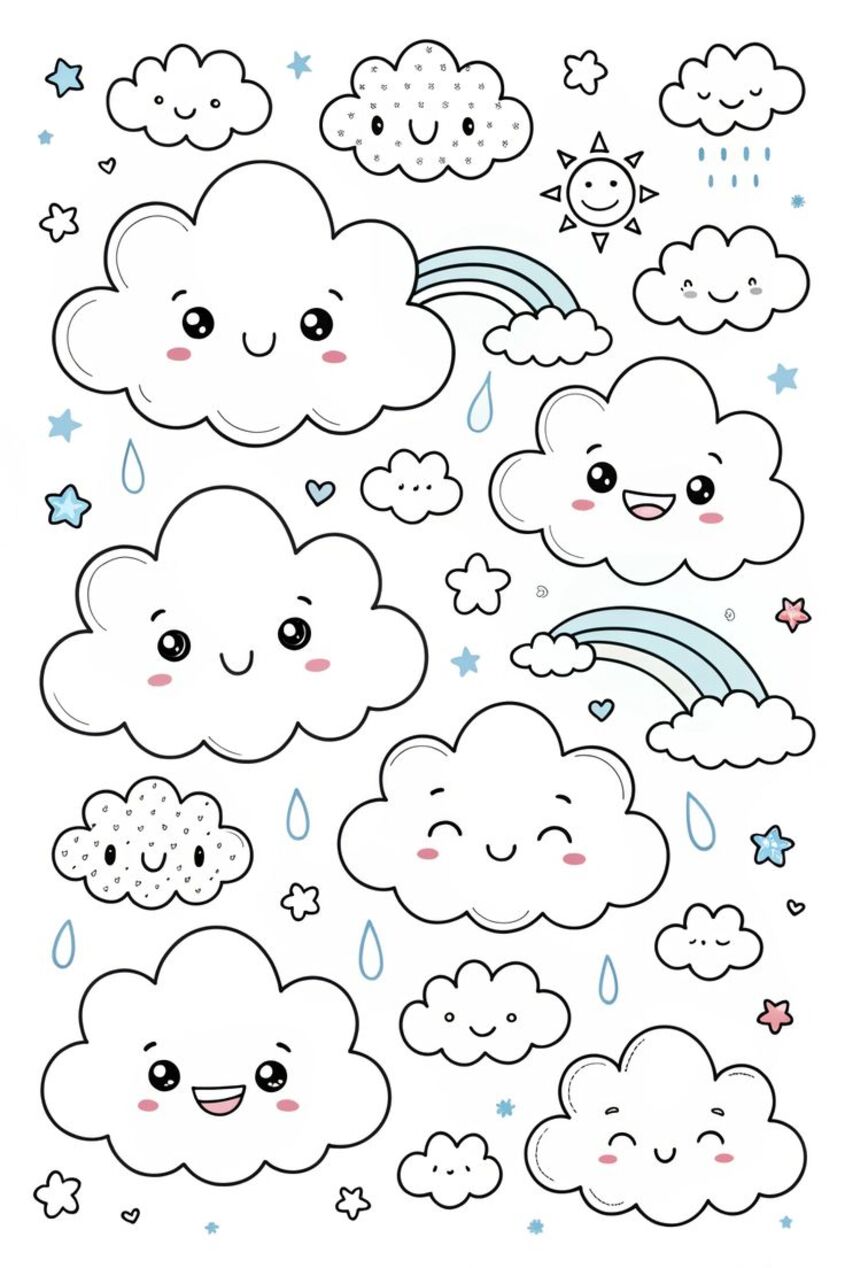 Tranh tô màu đám mây