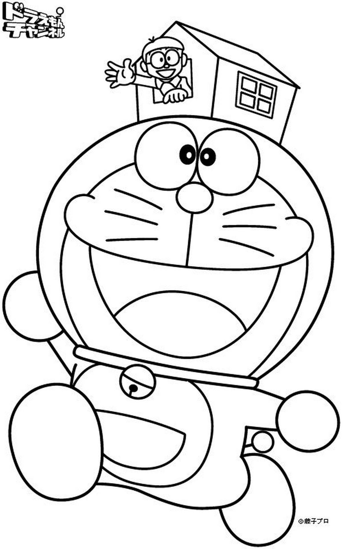 Tranh tô màu Doraemon cho bé số 110