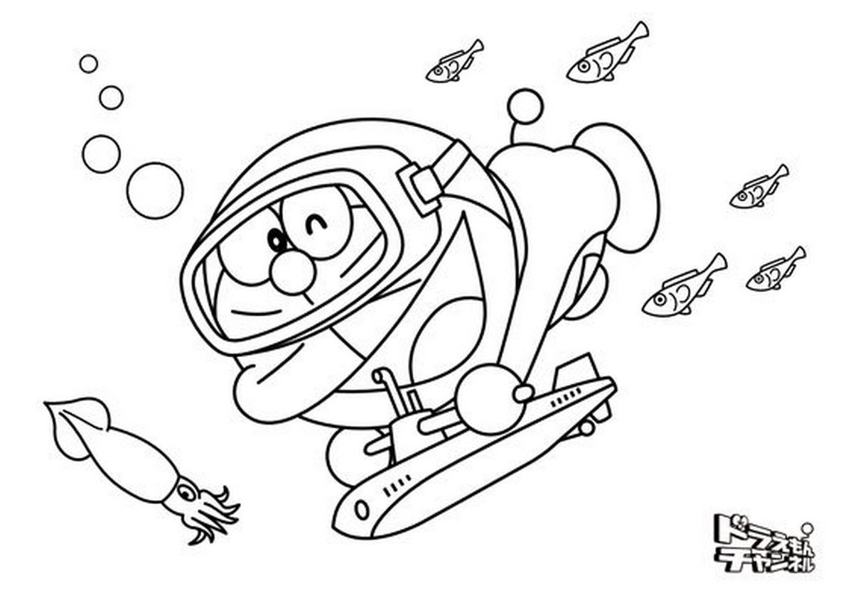 Tranh tô màu Doraemon cho bé số 106