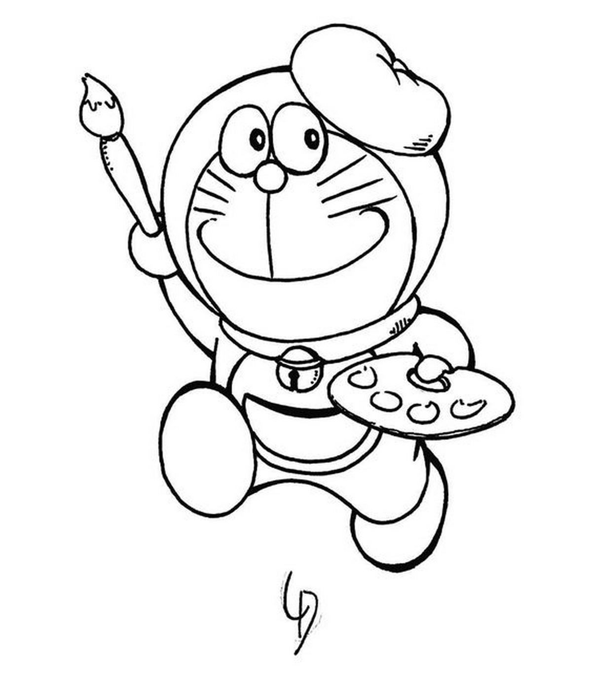 Tranh tô màu Doraemon cho bé số 91