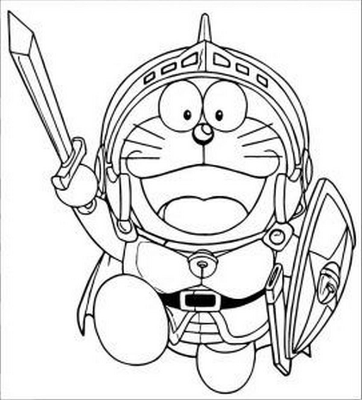 Tranh tô màu Doraemon cho bé số 90