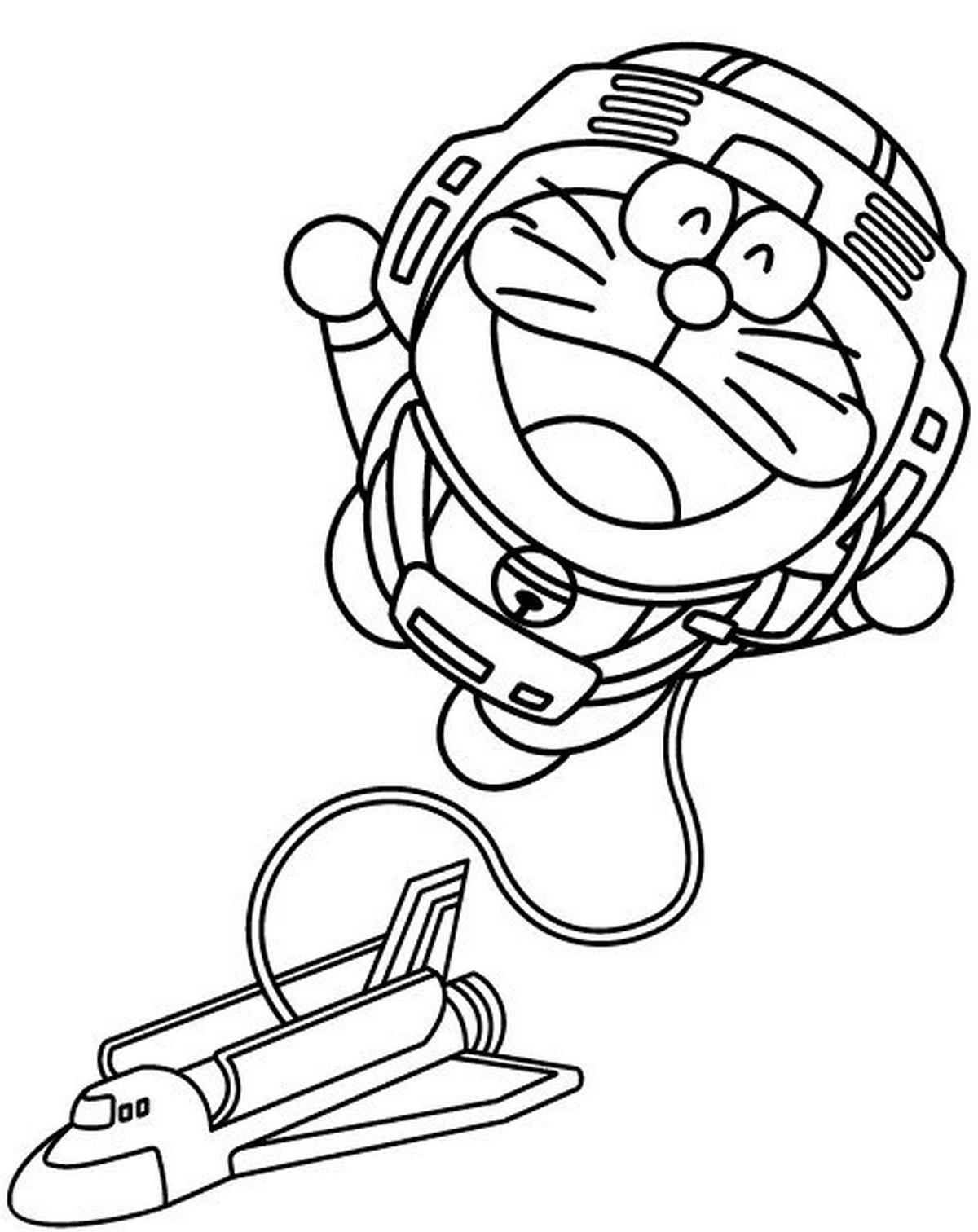 Tranh tô màu Doraemon cho bé số 76