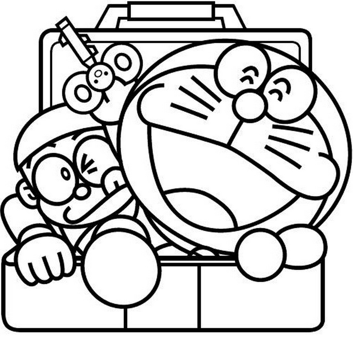 Tranh tô màu Doraemon với những người bạn số 7