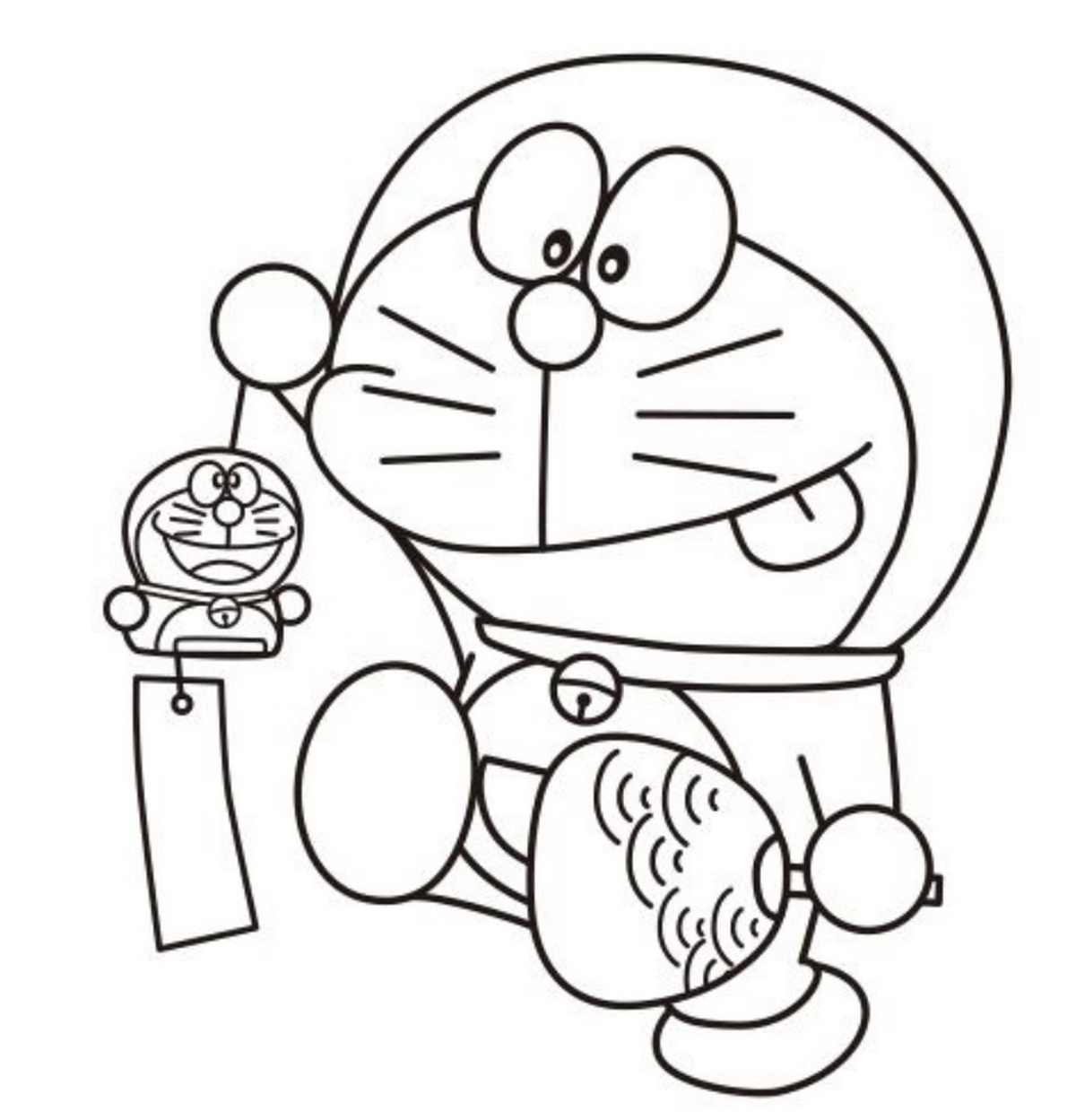 Tranh tô màu Doraemon cho bé số 74