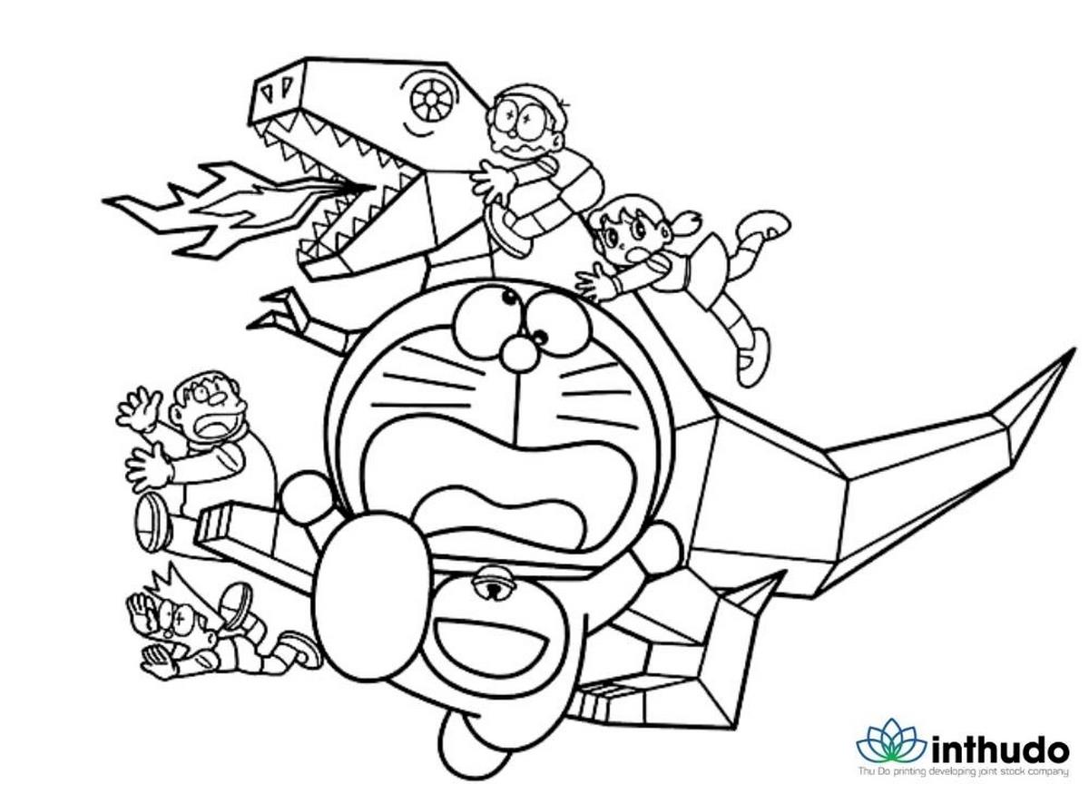 Tranh tô màu Doraemon với những người bạn số 11