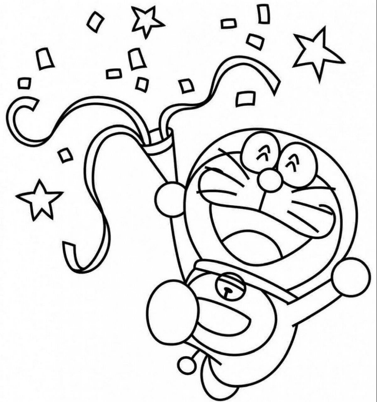 Tranh tô màu Doraemon cho bé số 68