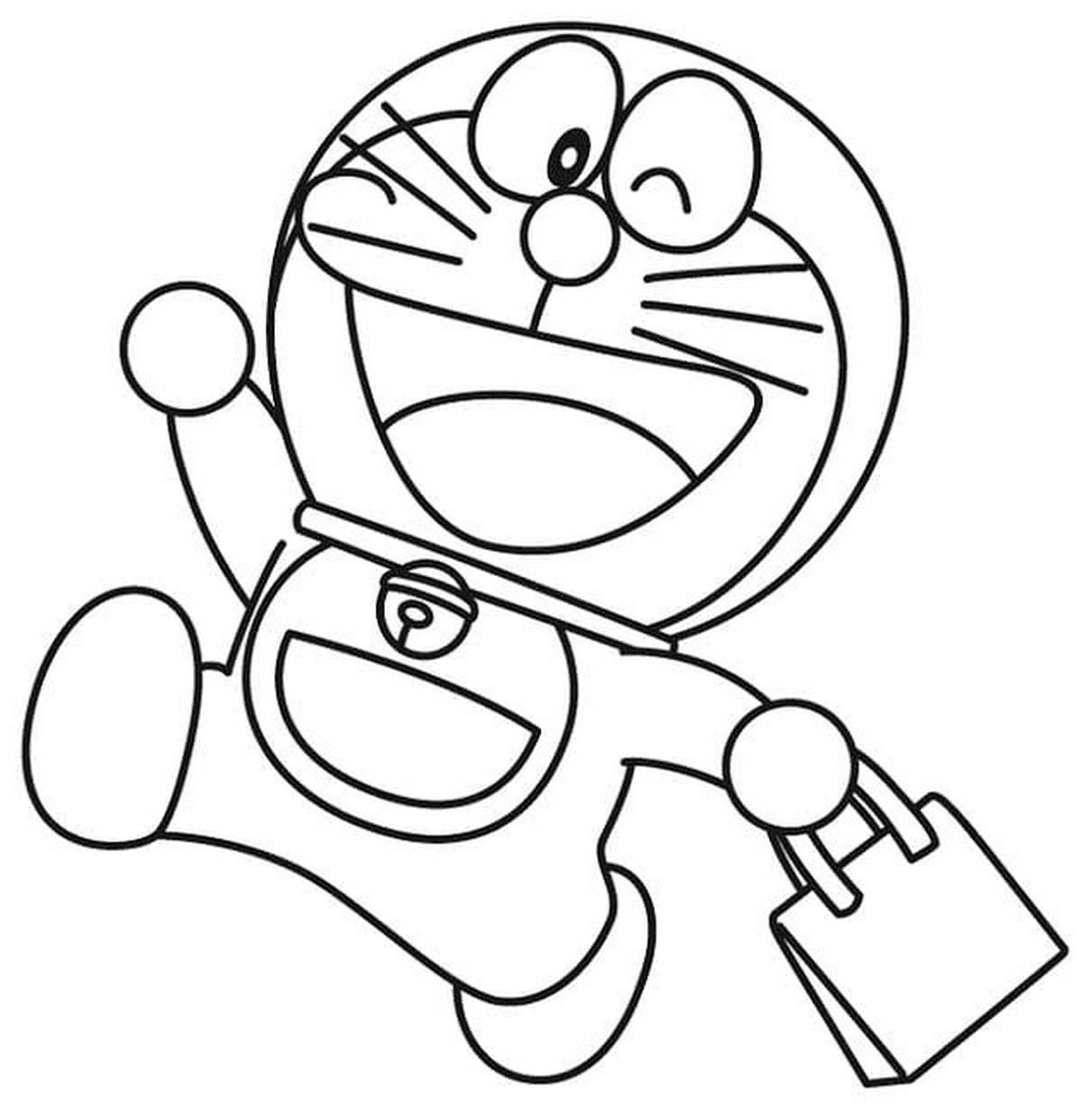 Tranh tô màu Doraemon cho bé số 145