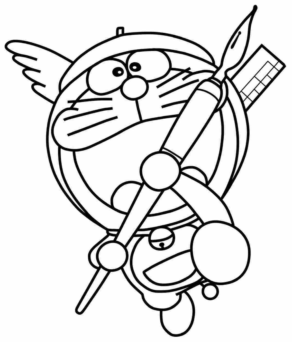 Tranh tô màu Doraemon cho bé số 141