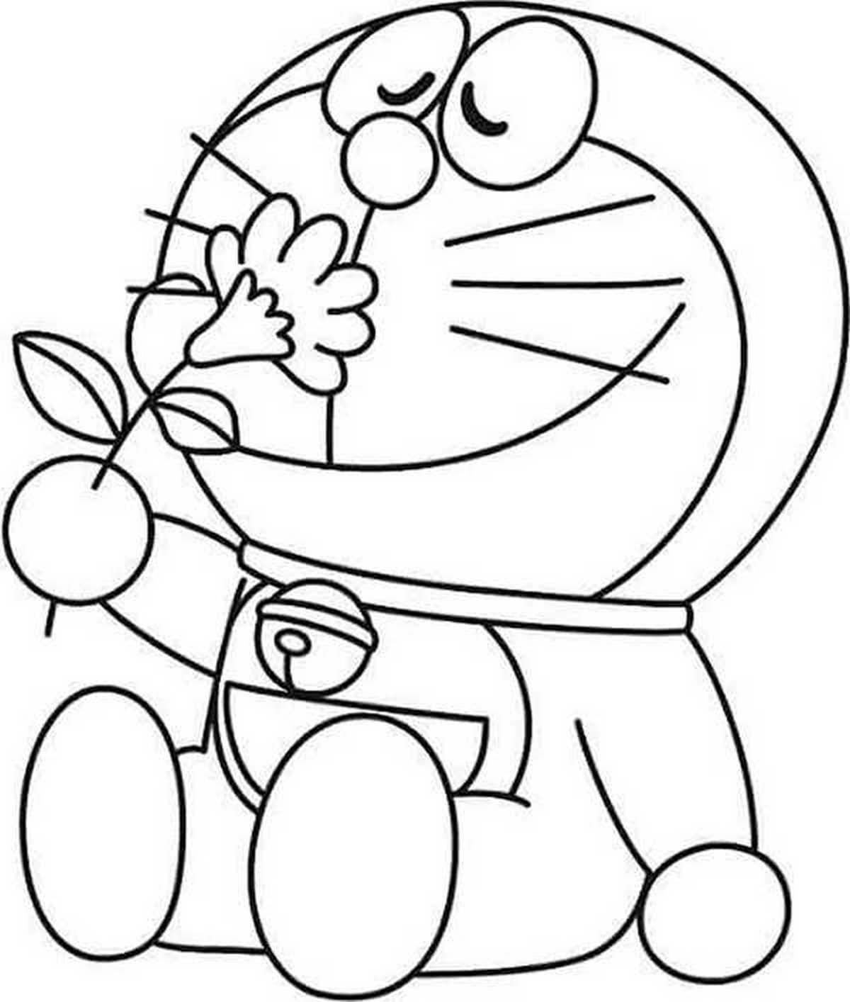 Tranh tô màu Doraemon cho bé số 128