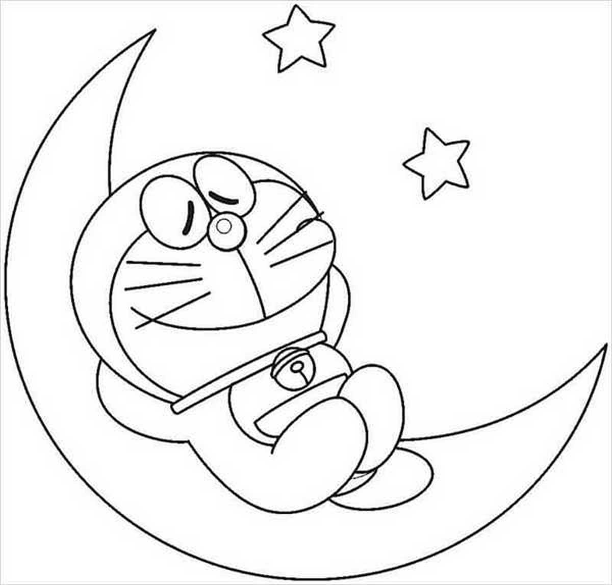 Tranh tô màu Doraemon cho bé số 35