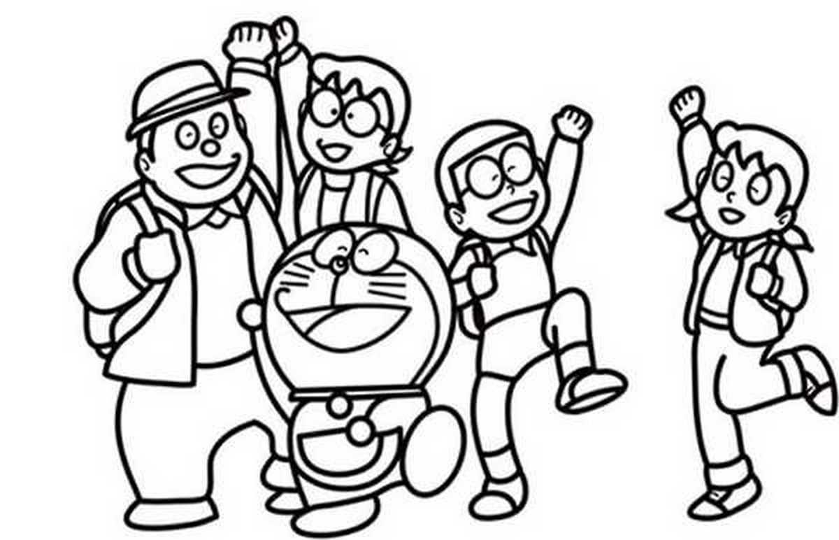 Tranh tô màu Doraemon với những người bạn số 30