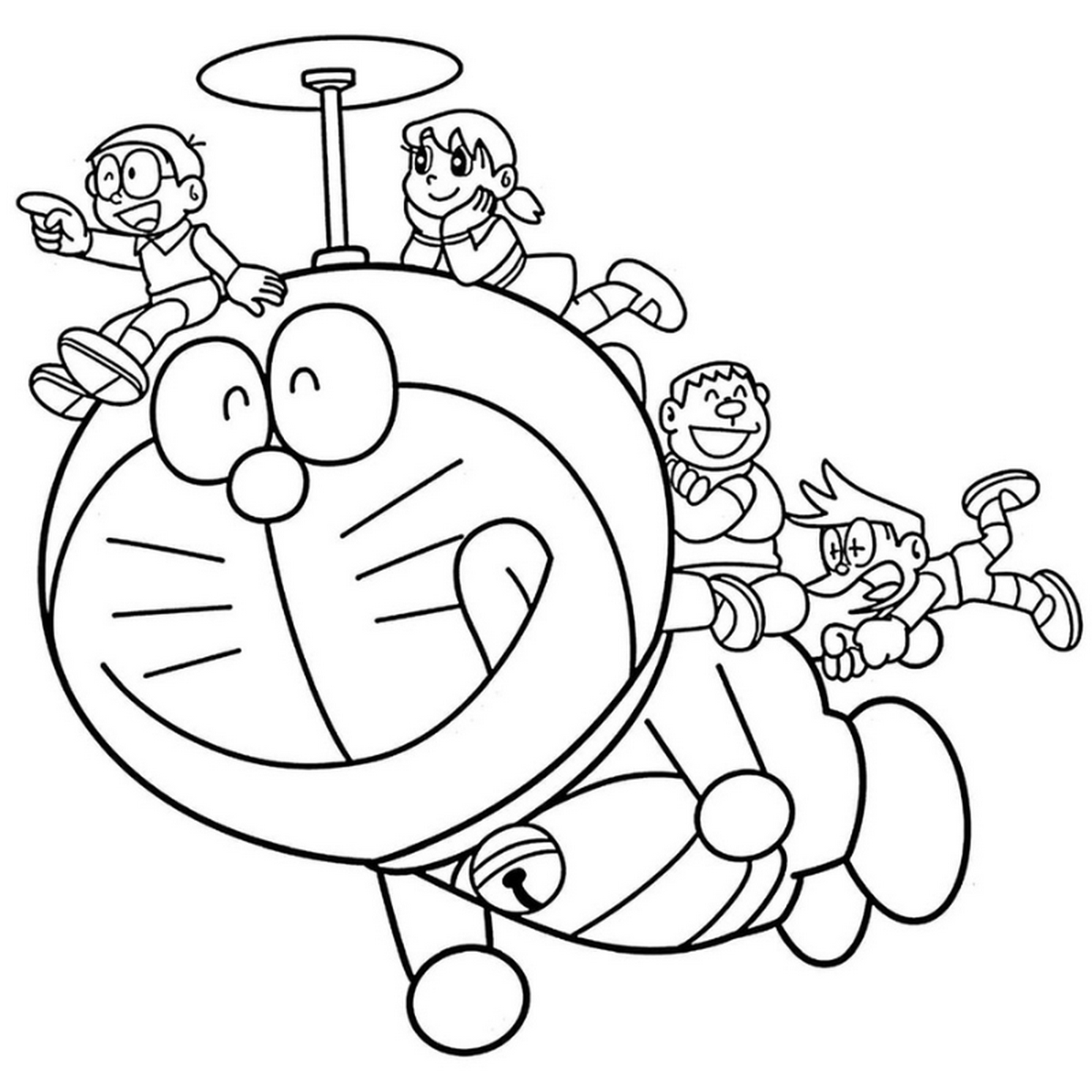 Tranh tô màu Doraemon với những người bạn số 31