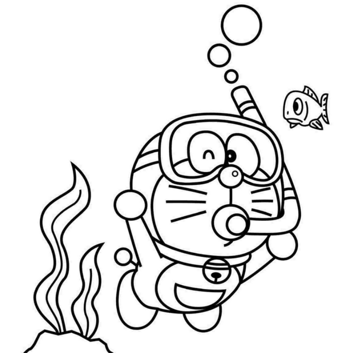 Tranh tô màu Doraemon cho bé số 43