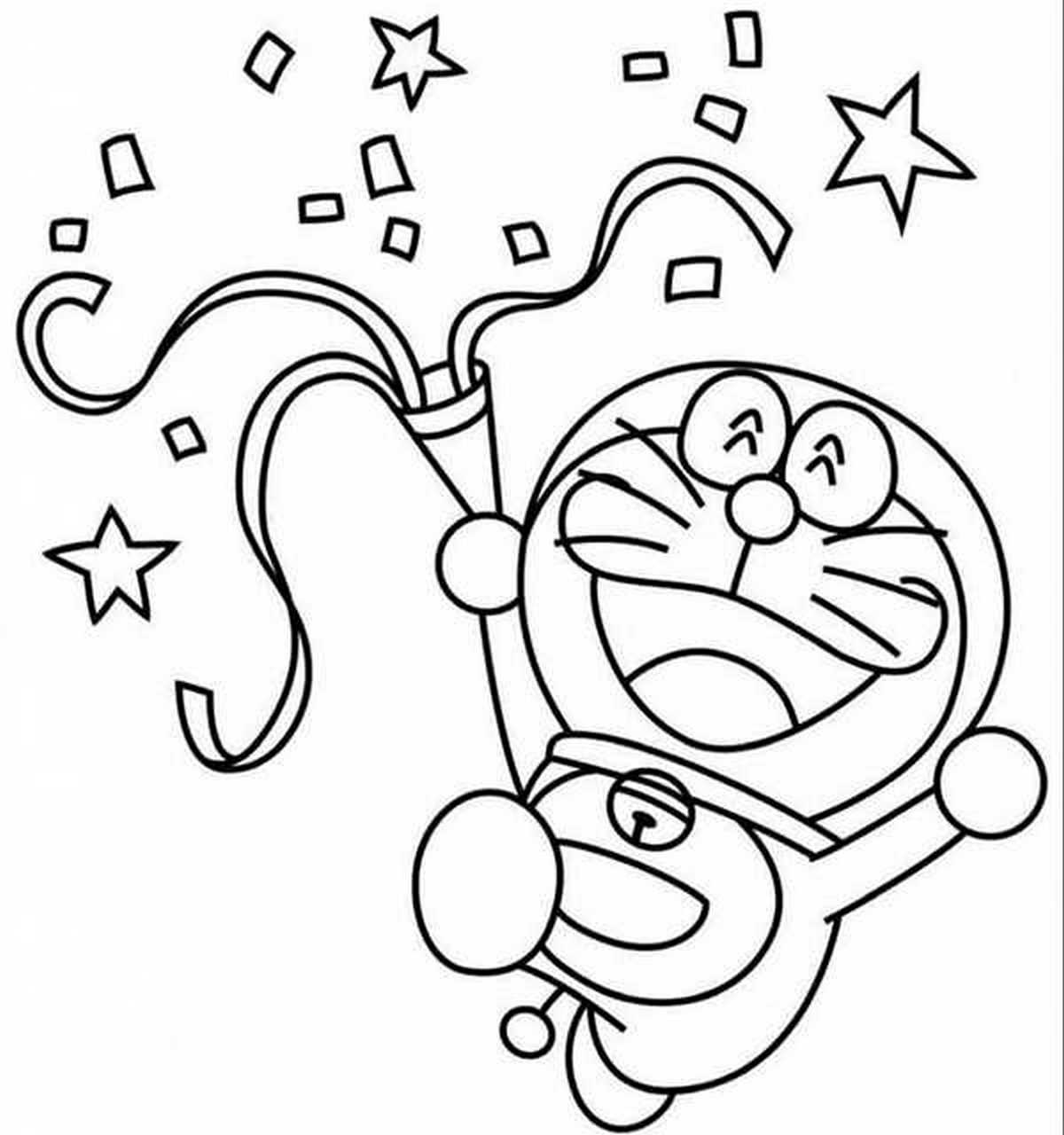 Tranh tô màu Doraemon cho bé số 65