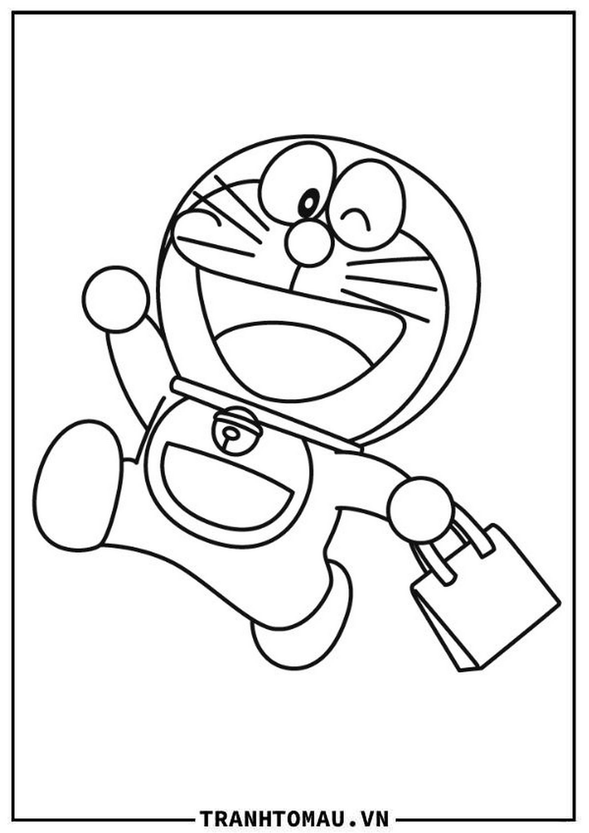 Tranh tô màu Doraemon cho bé số 46