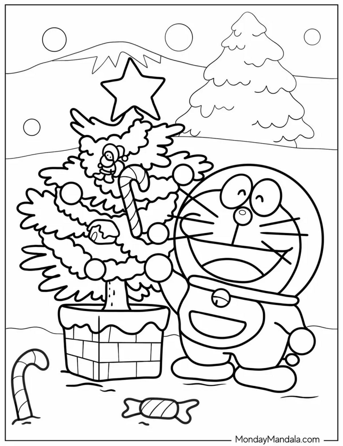 Tranh tô màu Doraemon cho bé số 63