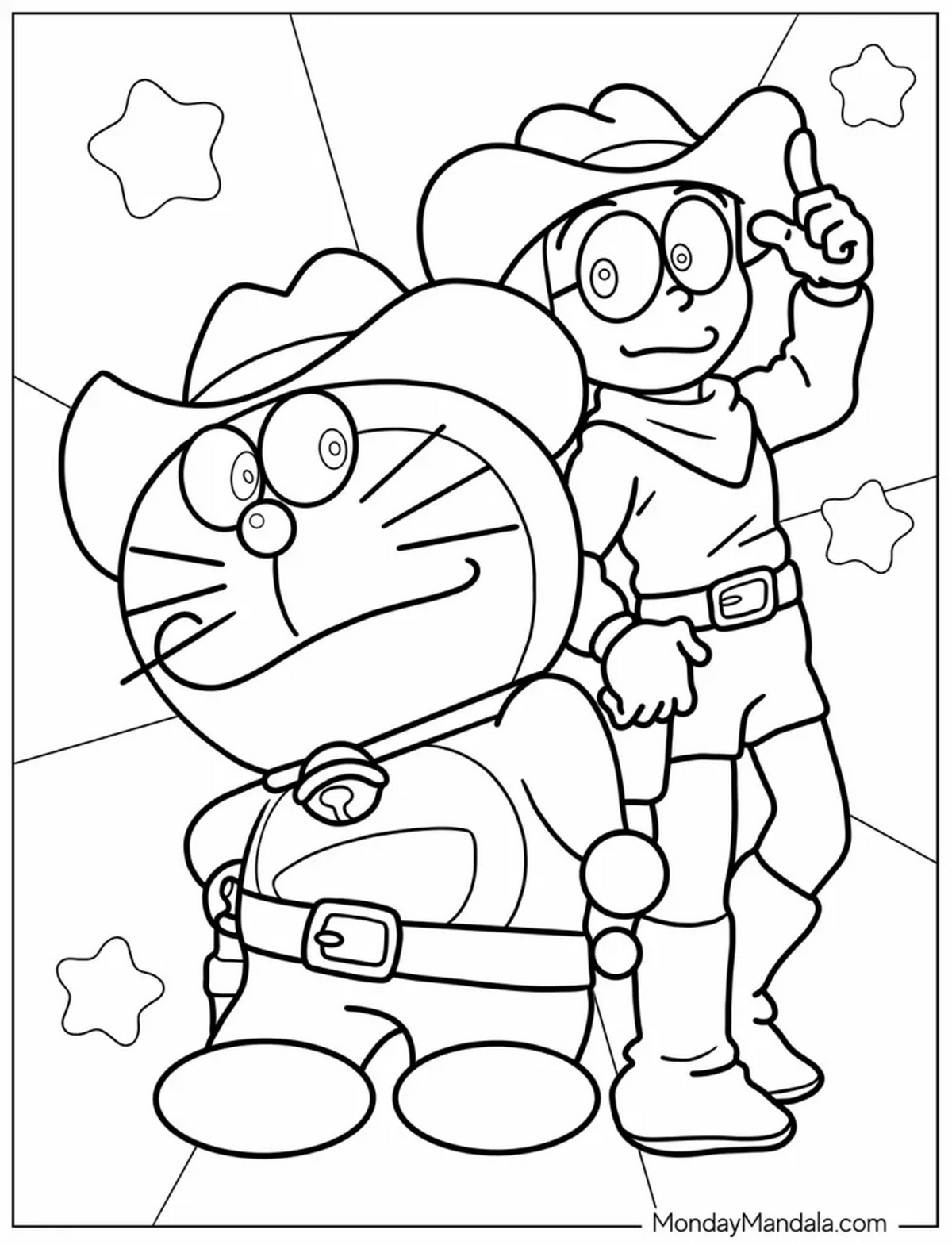 Tranh tô màu Doraemon với những người bạn số 33