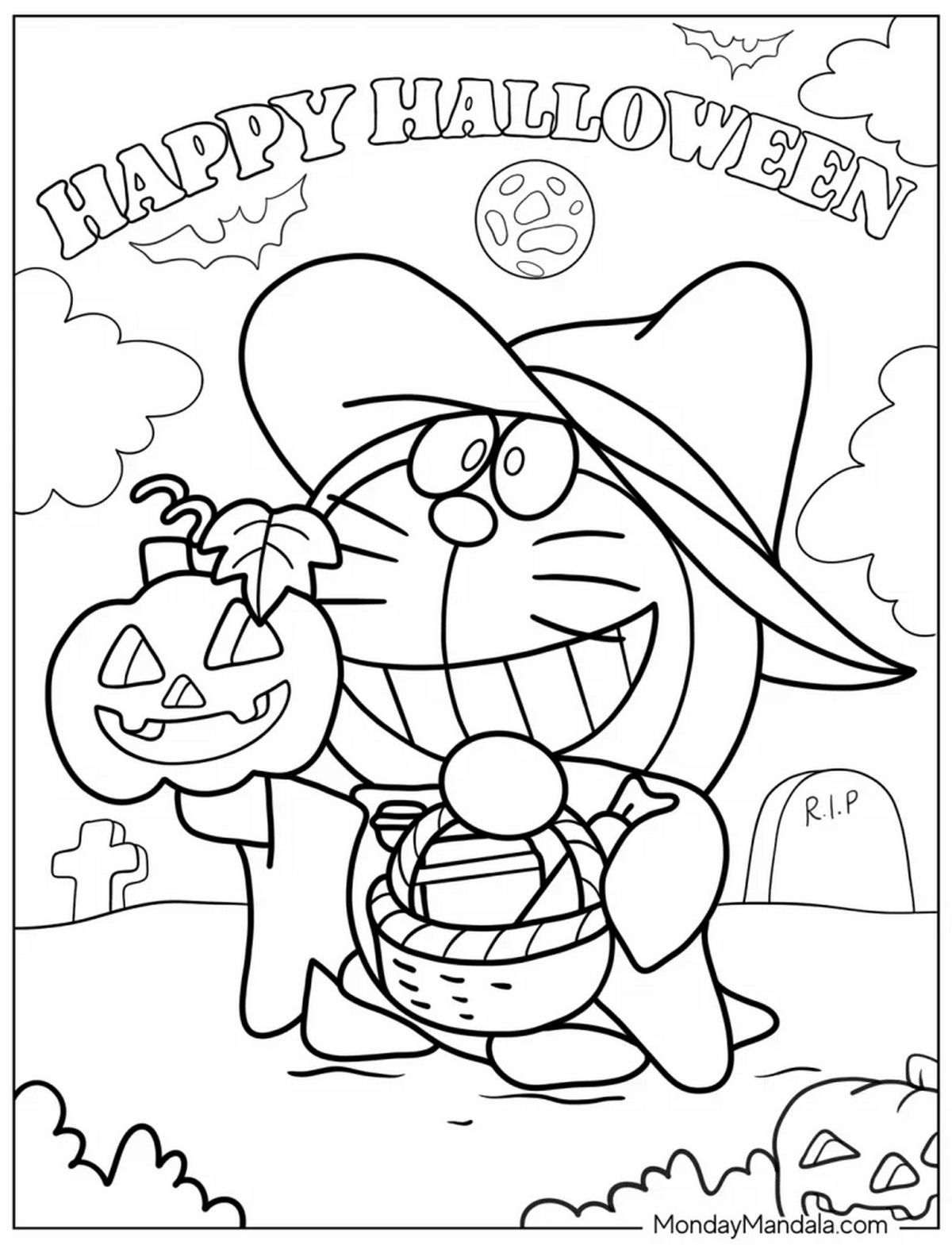 Tranh tô màu Doraemon cho bé số 62