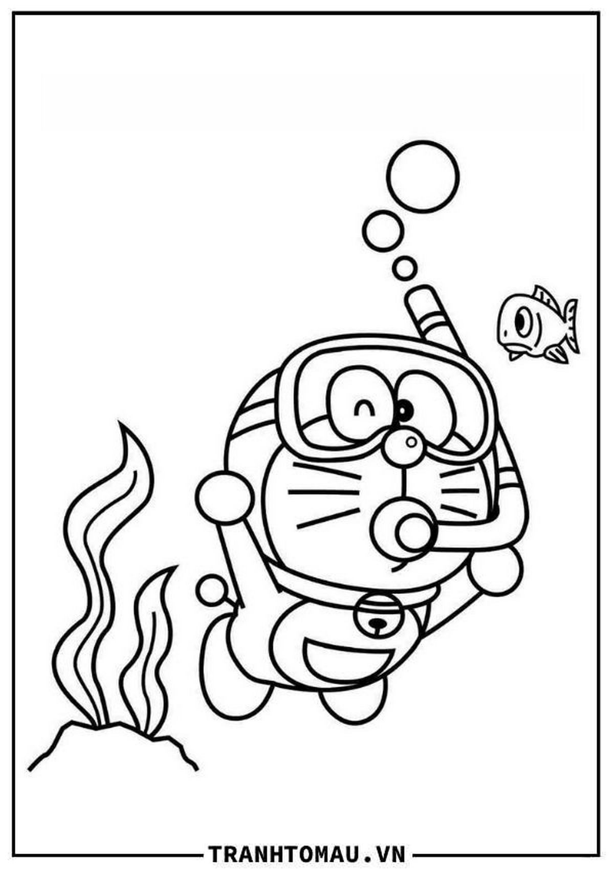 Tranh tô màu Doraemon cho bé số 47