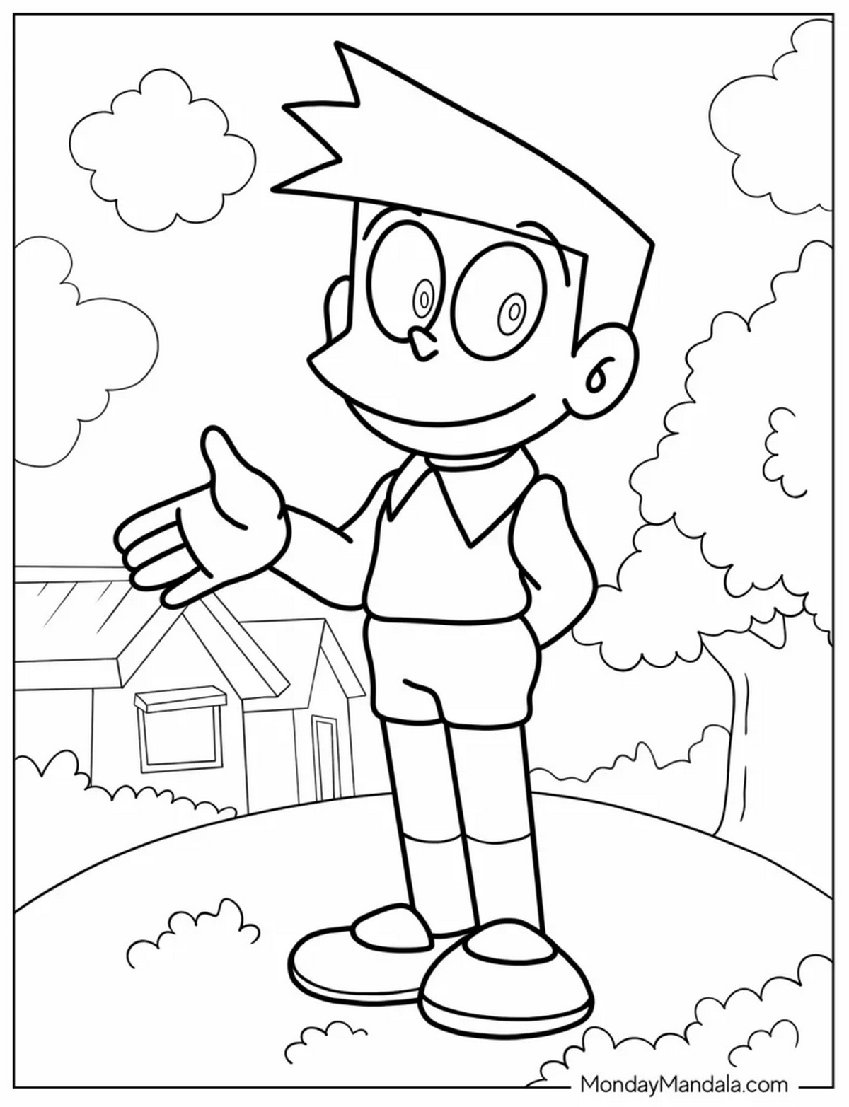 Tranh tô màu Doraemon với những người bạn số 36