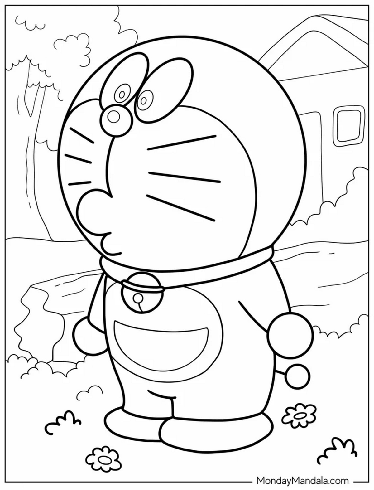 Tranh tô màu Doraemon cho bé số 56
