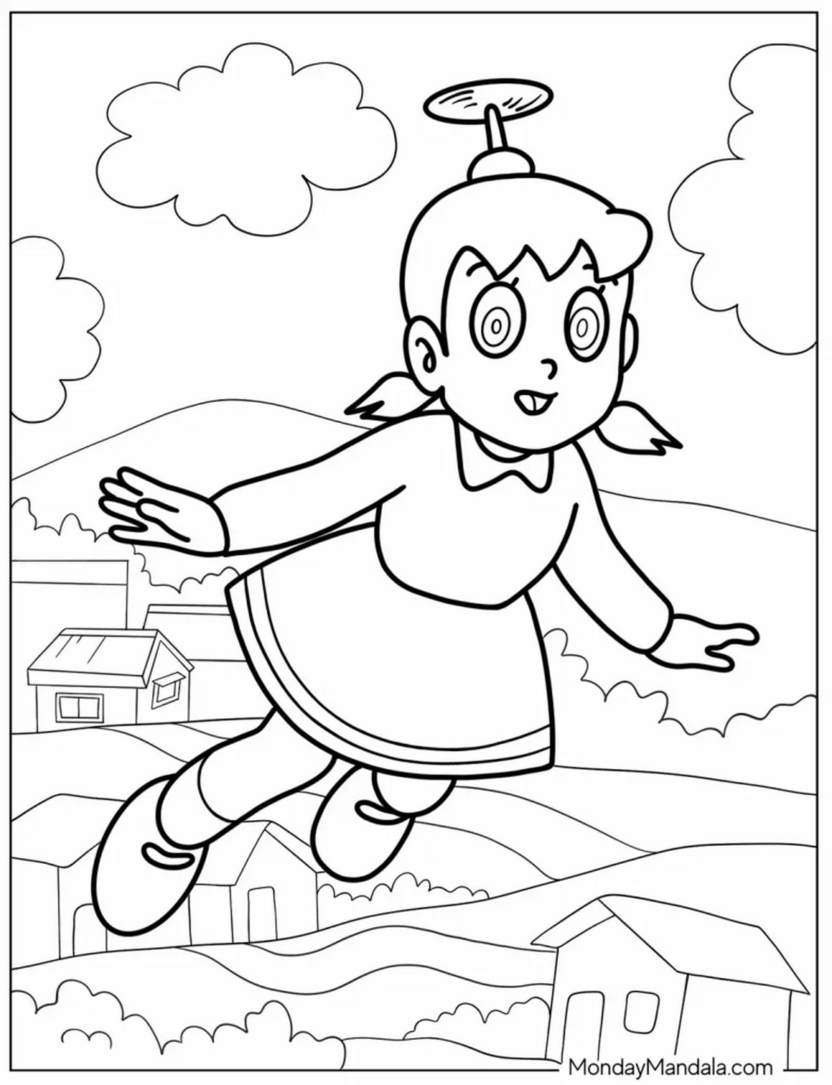 Tranh tô màu Doraemon với những người bạn số 41