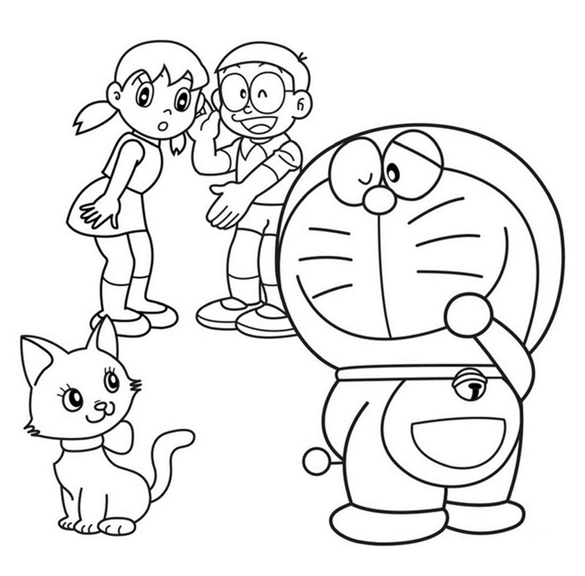 Tranh tô màu Doraemon với những người bạn số 44