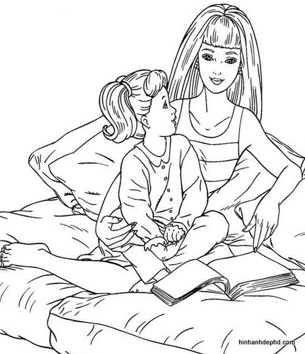 Tranh tô màu gia đình số 1