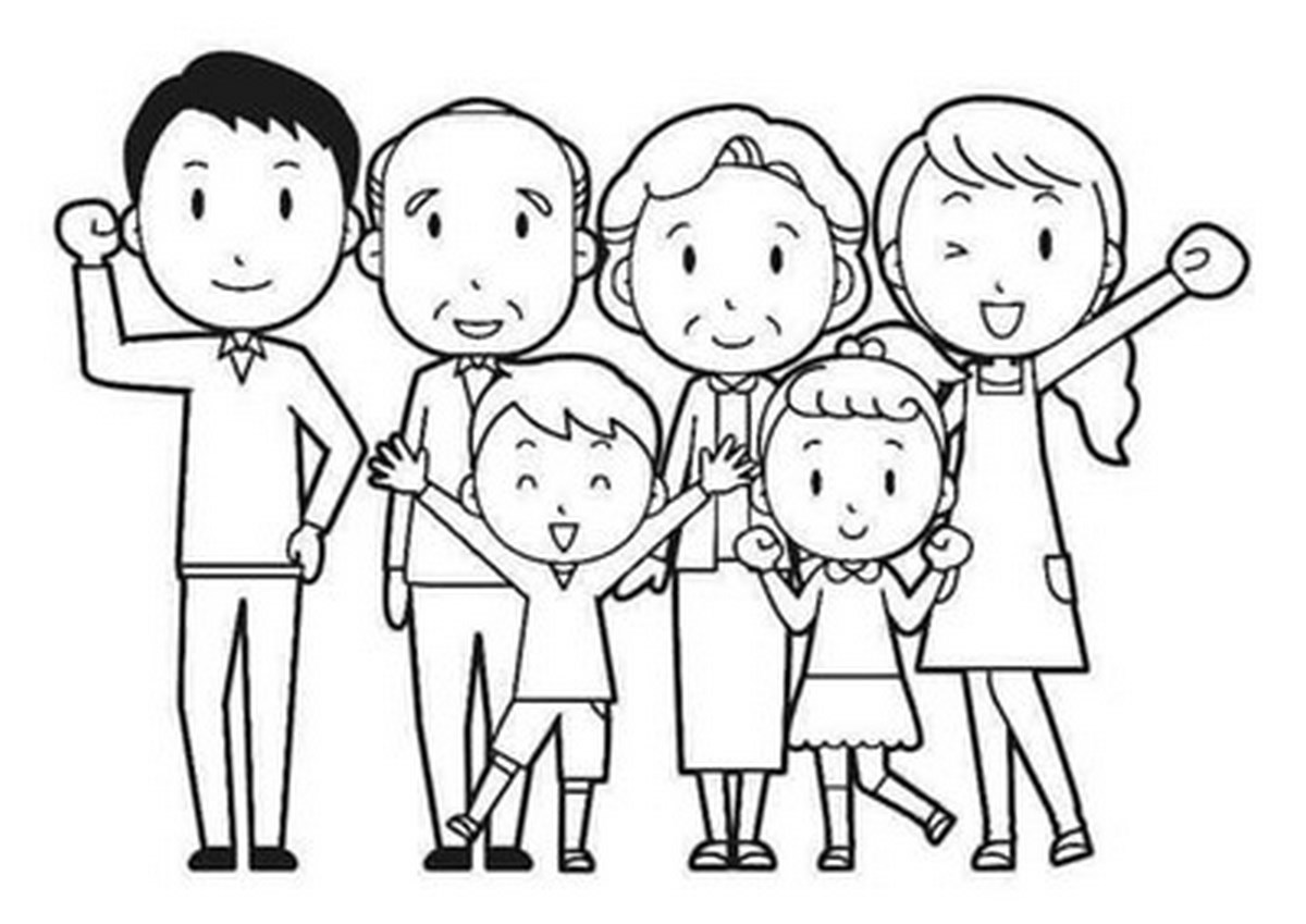 Tranh tô màu gia đình số 9
