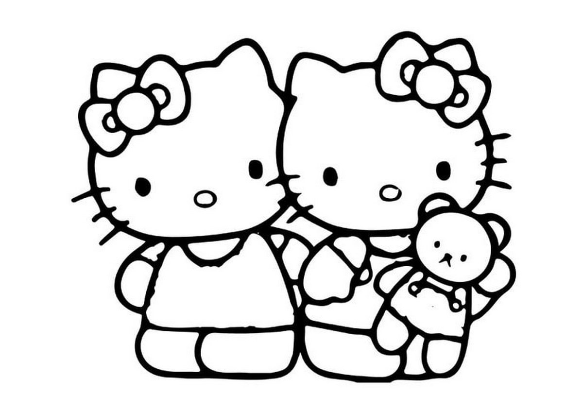 Tranh tô màu Hello Kitty vui nhộn số 2