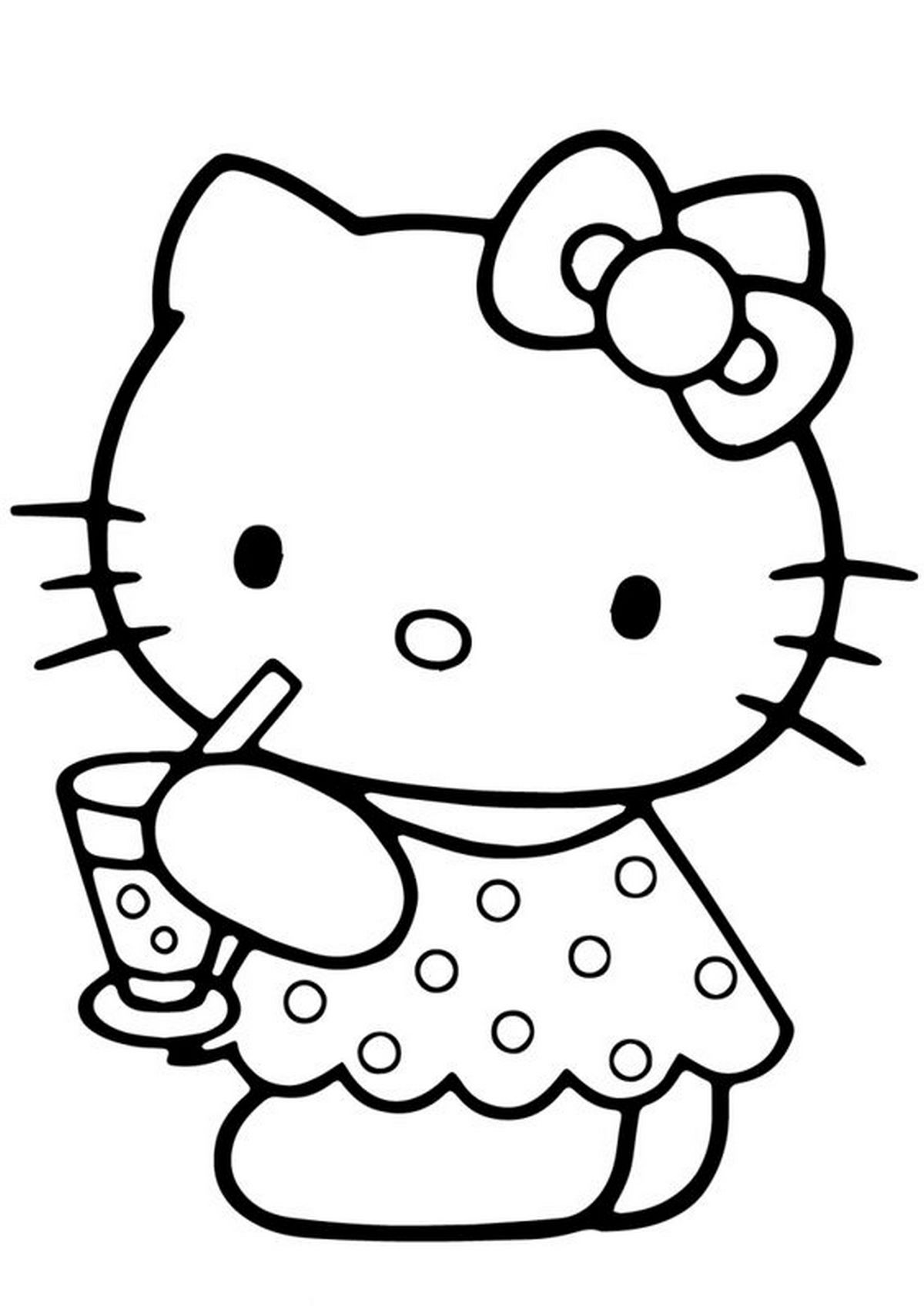 Tranh tô màu Hello Kitty vui nhộn số 7