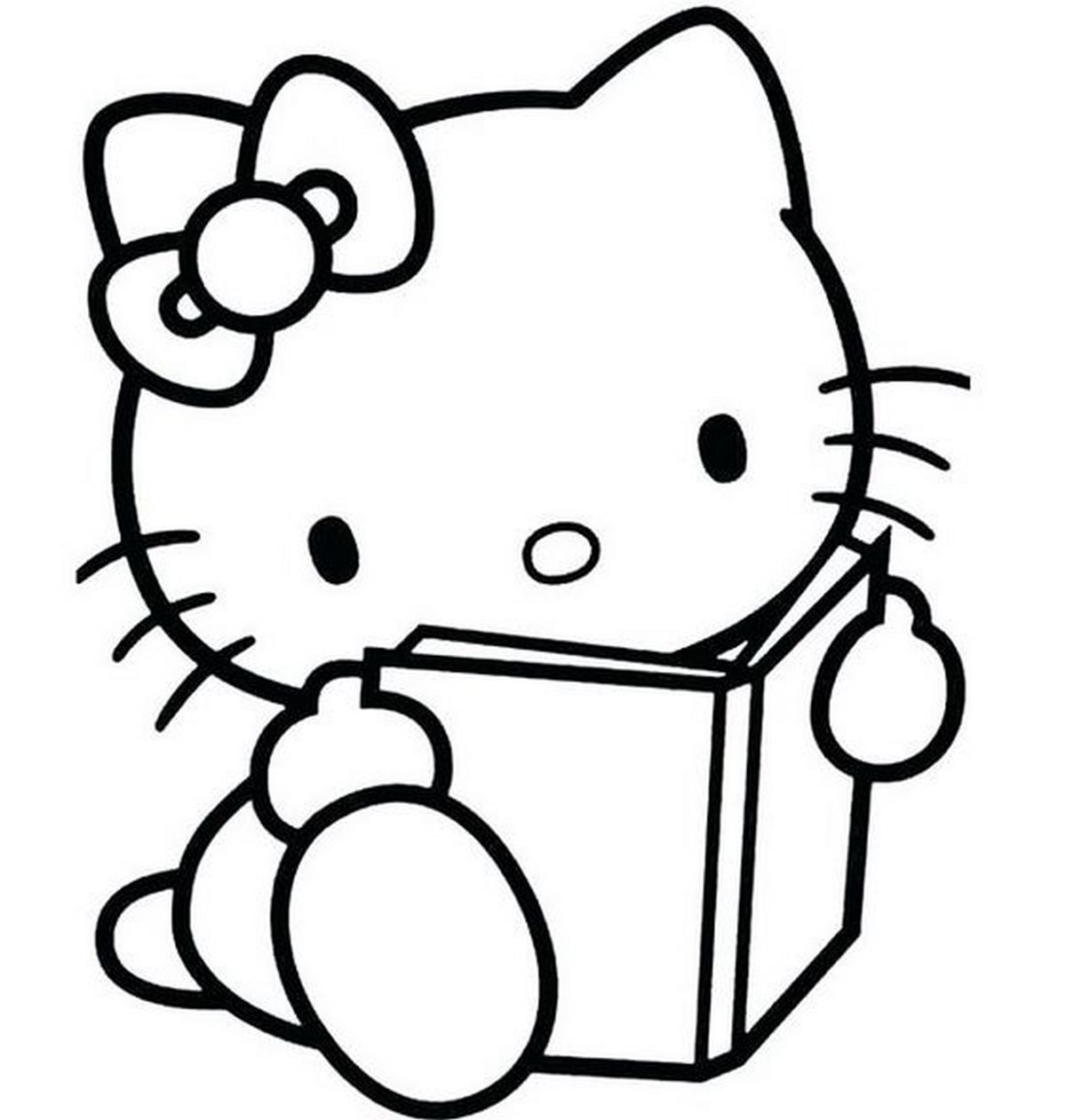Tranh tô màu Hello Kitty vui nhộn số 8