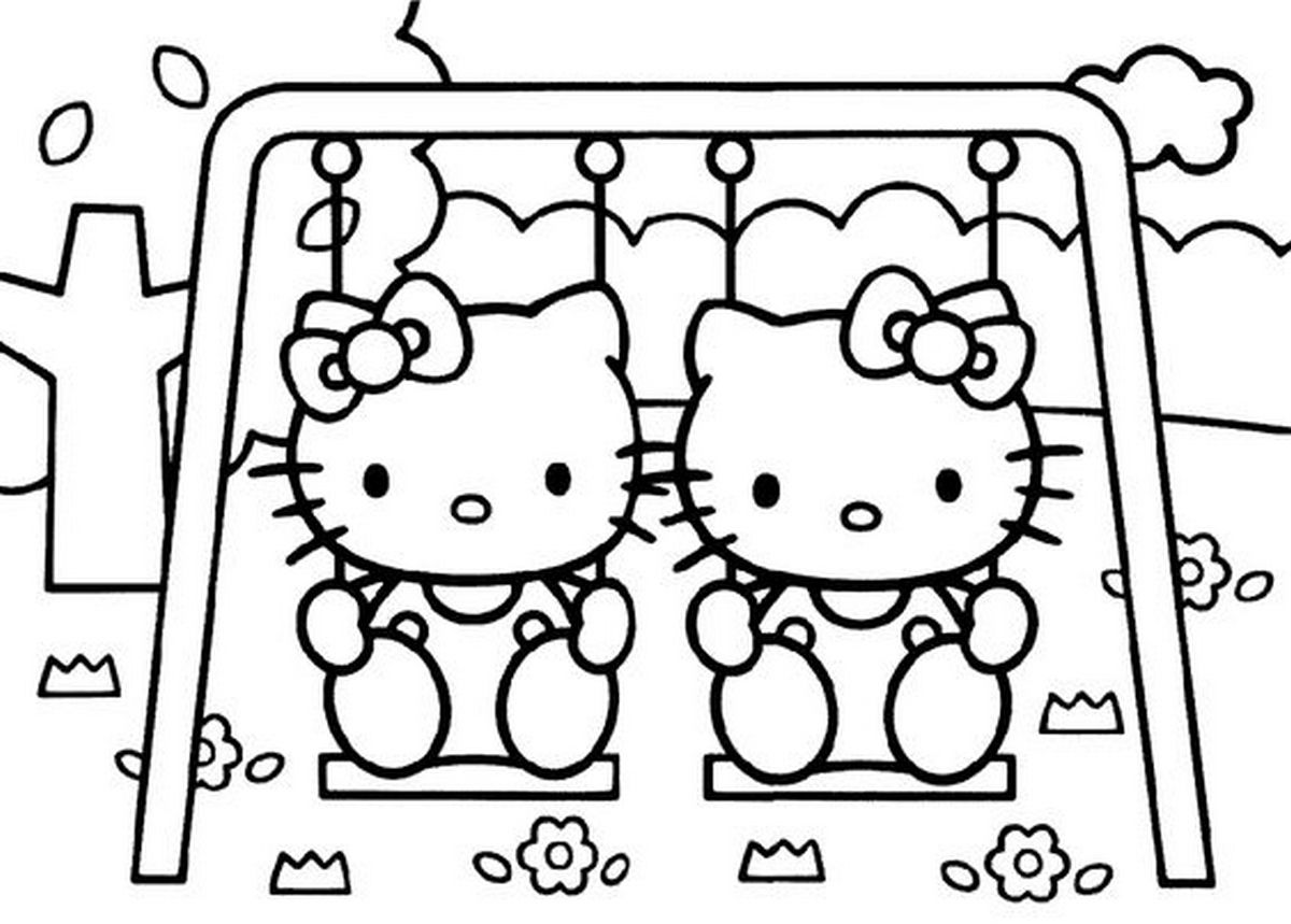 Tranh tô màu Hello Kitty vui nhộn số 10