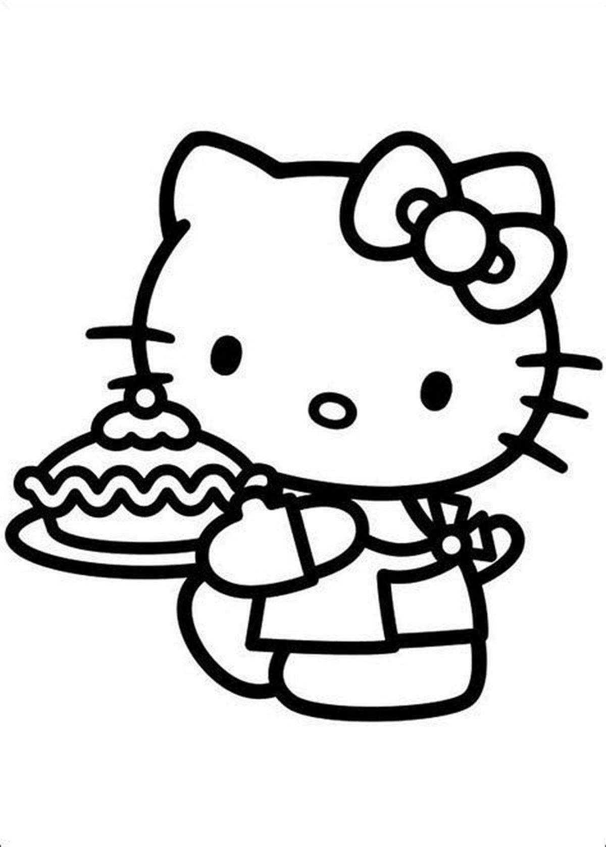 Tranh tô màu Hello Kitty vui nhộn số 12