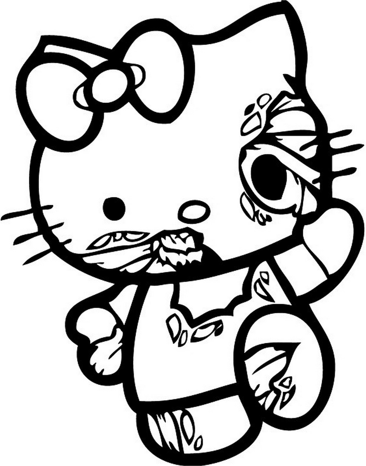 Tranh tô màu Hello Kitty vui nhộn số 15