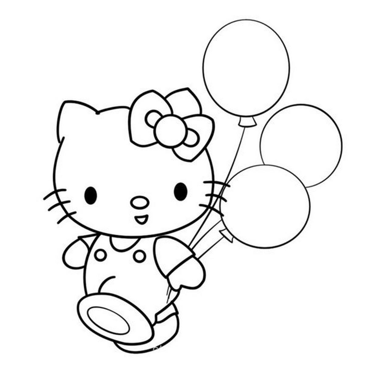 Tranh tô màu Hello Kitty vui nhộn số 20