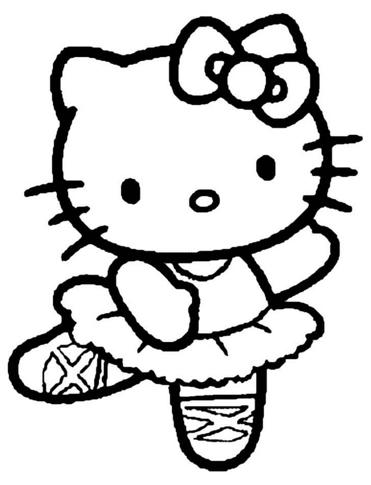 Tranh tô màu Hello Kitty vui nhộn số 24