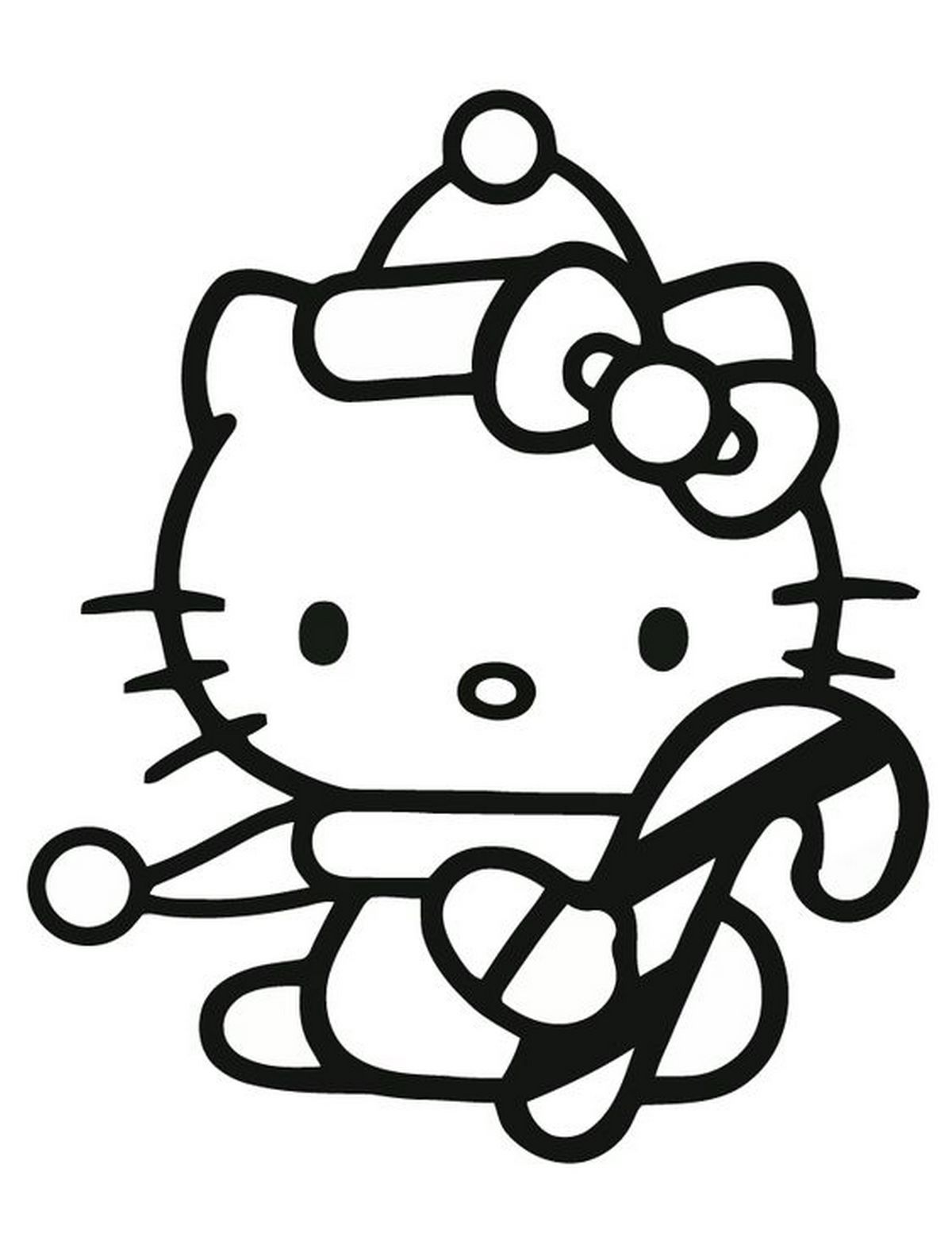 Tranh tô màu Hello Kitty dễ thương số 44