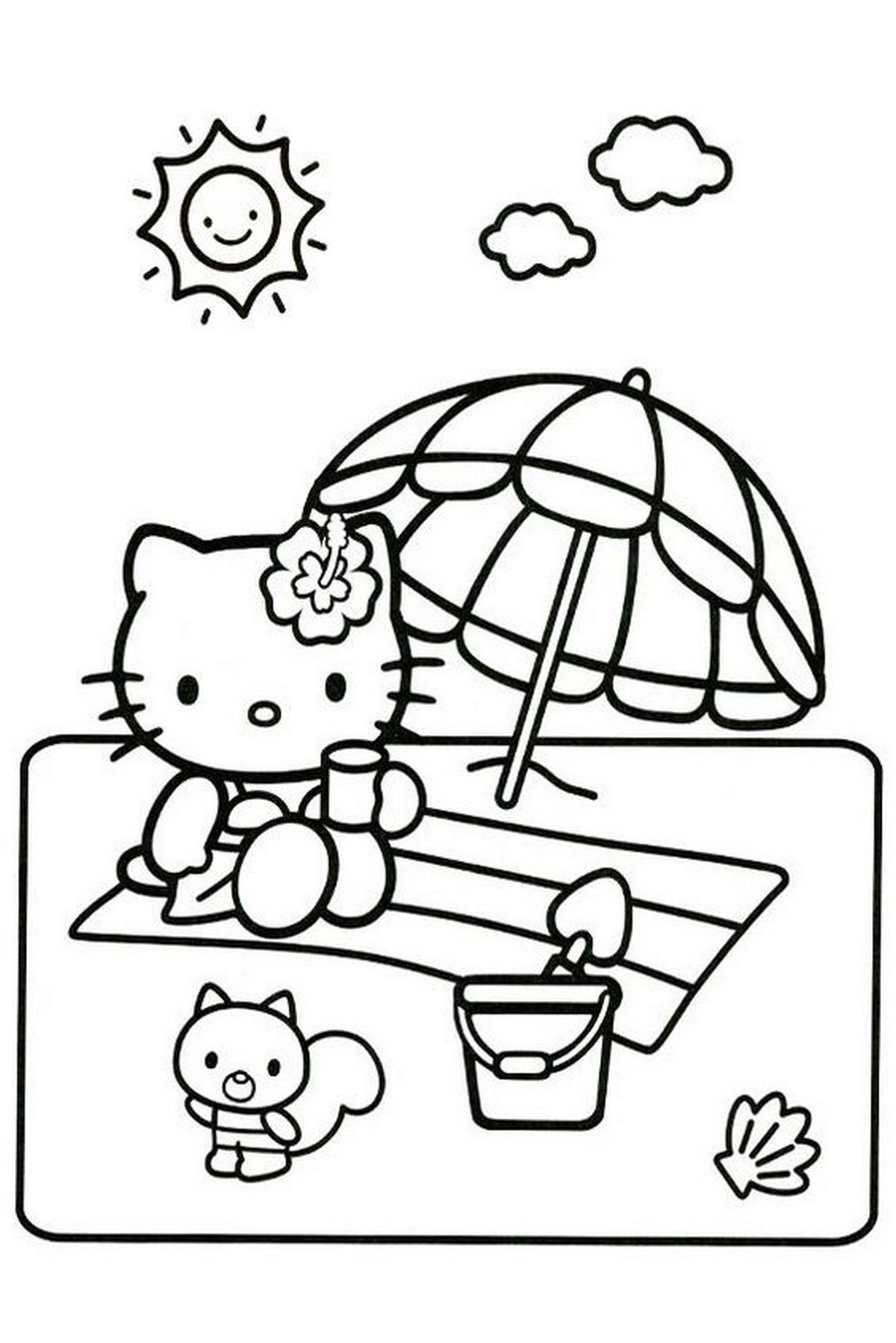 Tranh tô màu Hello Kitty dễ thương số 43
