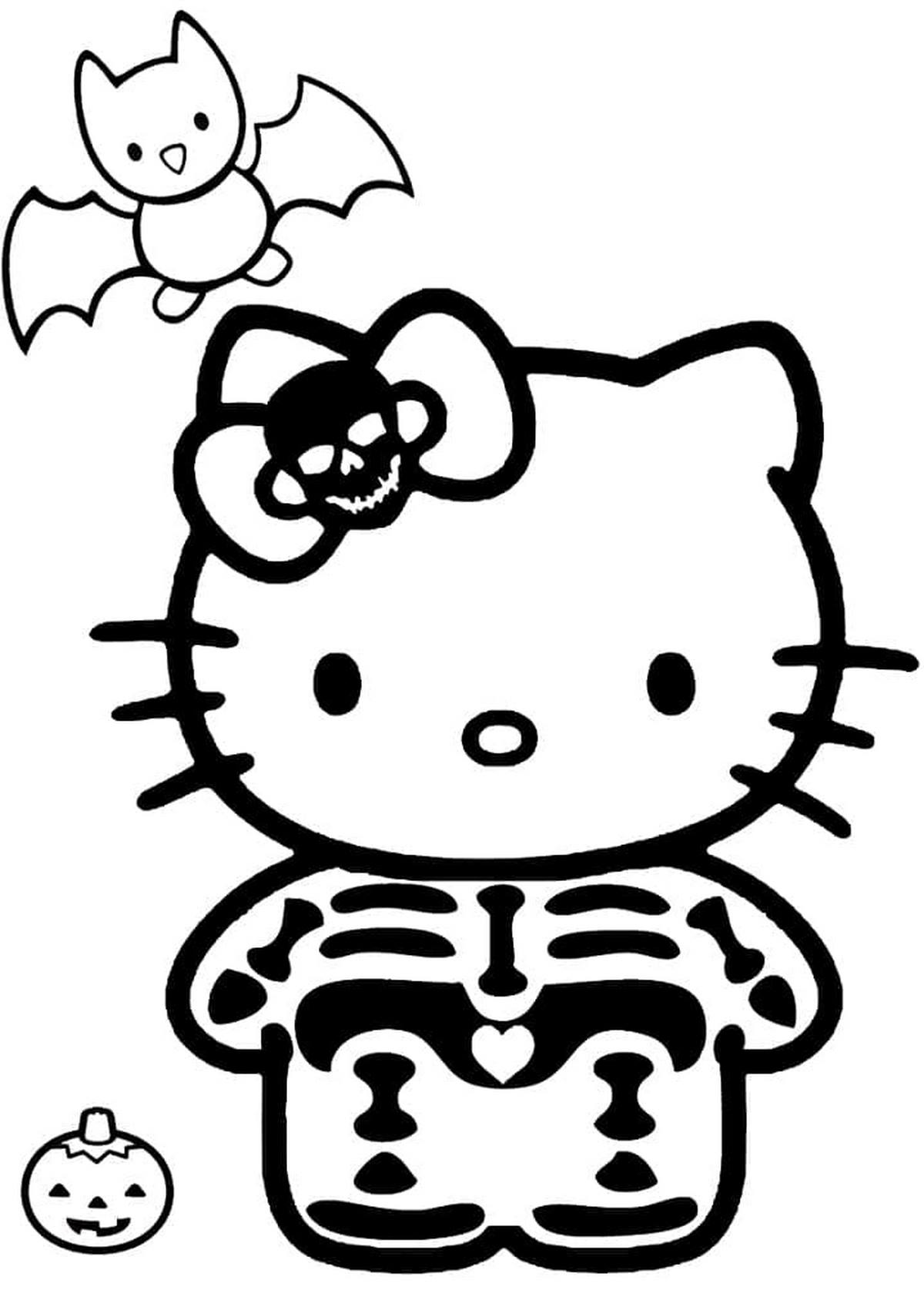 Tranh tô màu Hello Kitty dễ thương số 40